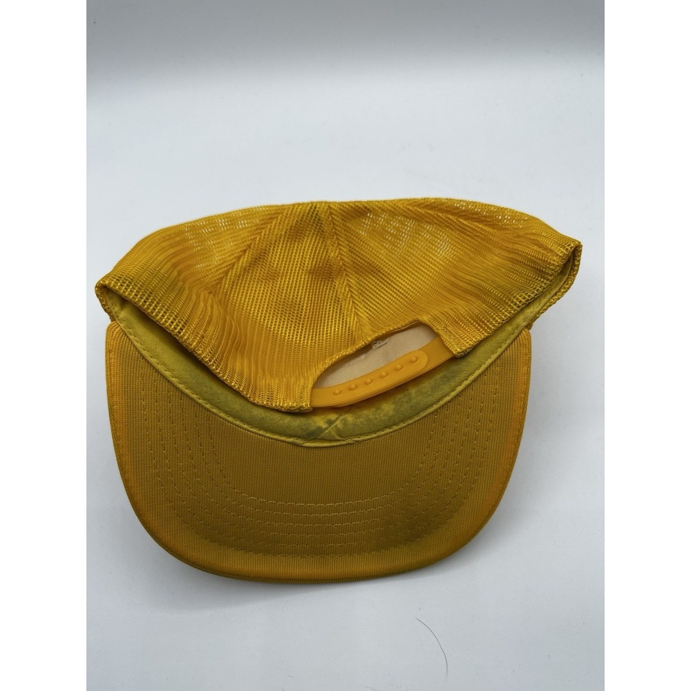 VTG ZEBCO Mesh Trucker Hat Yellow White Snapback Fishing Cap - Picture 3 of 10